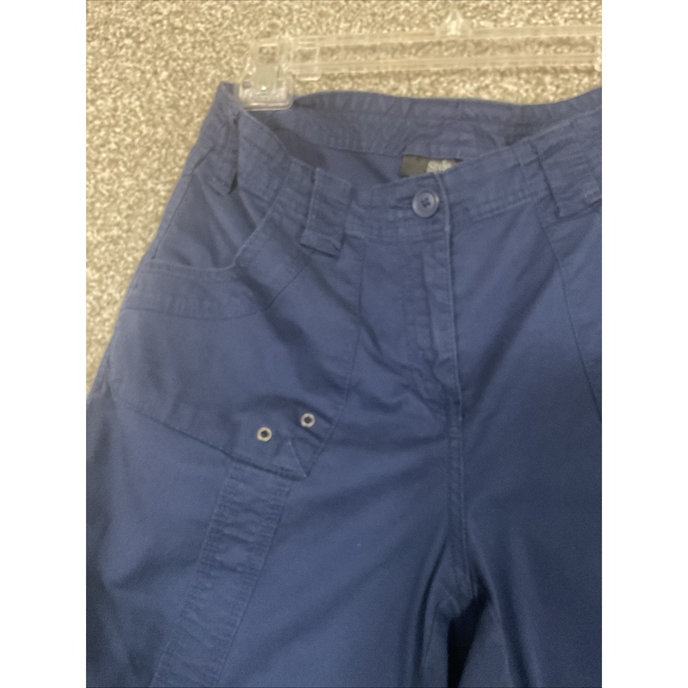 Style & Co Womens 10 Cargo Capri Pants Midrise Bungee Hem Uniform Blue - Picture 4 of 13